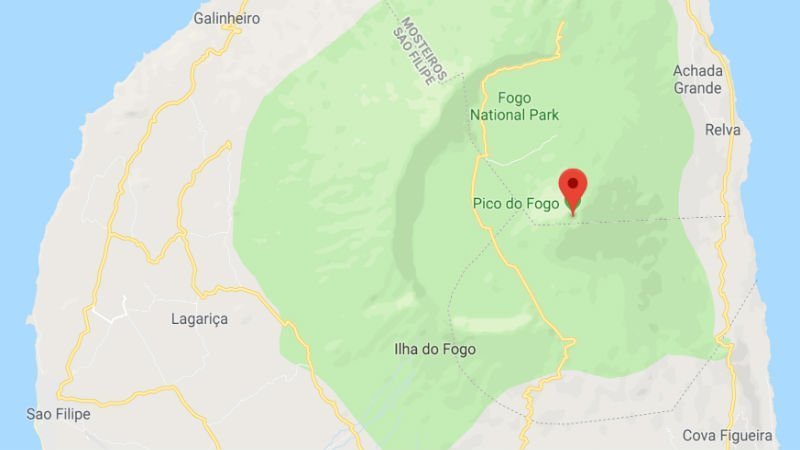 Localisation de la carte Pico do Fogo