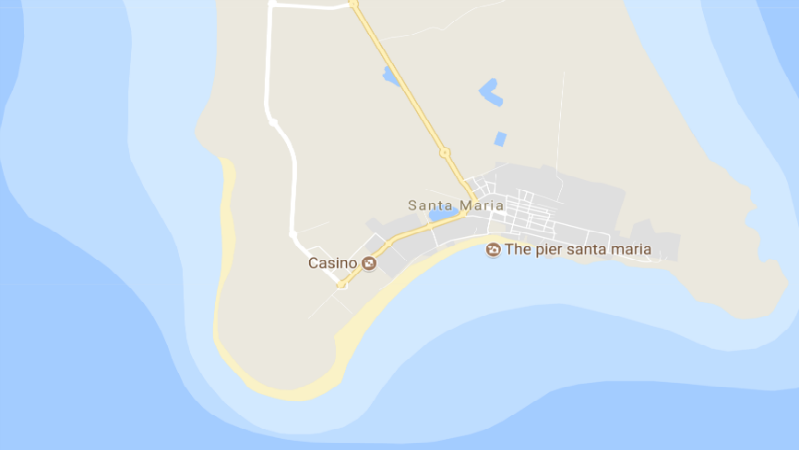 Carte de localisation de la plage de Santa Maria - Sal