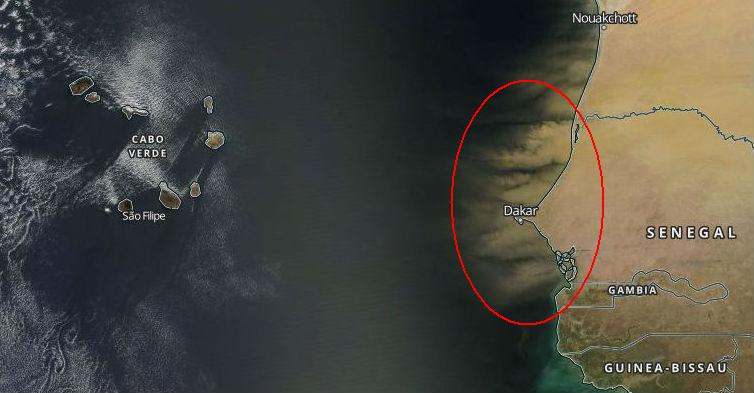 Tempête de sable à venir sur l'Afrique continentale